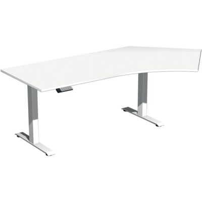 Elektro-Hubtisch Elevate Plus, 135° rechts, höhenverstellbar, (H x B x T) 630-1280 x 1130 x 2166 mm, weiß/weiß