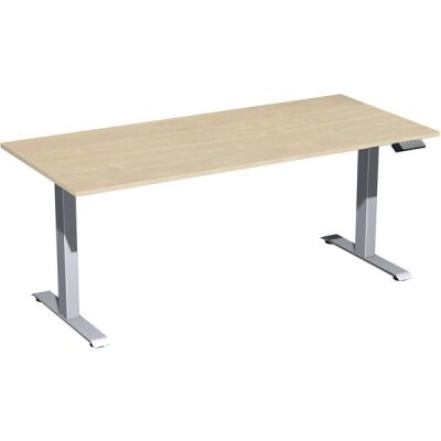 Elektro-Hubtisch Elevate Plus, höhenverstellbar, (H x B x T) 630-1280 x 800 x 1800 mm, ahorn/silber