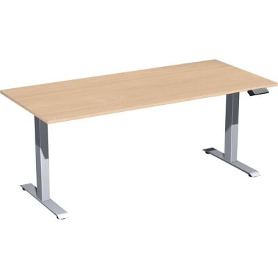 Elektro-Hubtisch Elevate Plus, höhenverstellbar, (H x B x T) 630-1280 x 800 x 1800 mm, buche/silber