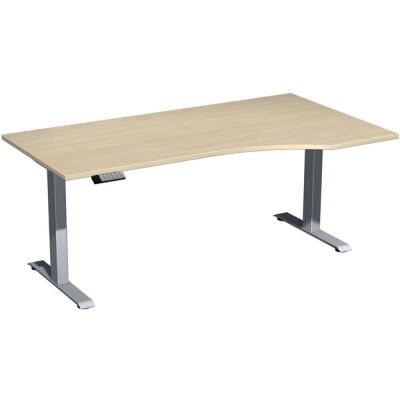 Elektro-Hubtisch Elevate Plus, rechts höhenverstellbar, (H x B x T) 630-1280 x 1000 x 1800 mm, ahorn/silber