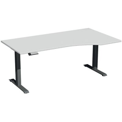 Elektro-Hubtisch Elevate Plus, rechts höhenverstellbar, (H x B x T) 630-1280 x 1000 x 1800 mm, lichtgrau/anthrazit