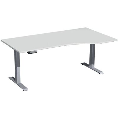 Elektro-Hubtisch Elevate Plus, rechts höhenverstellbar, (H x B x T) 630-1280 x 1000 x 1800 mm, lichtgrau/silber