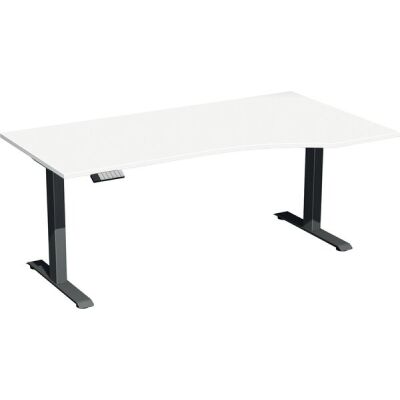 Elektro-Hubtisch Elevate Plus, rechts höhenverstellbar, (H x B x T) 630-1280 x 1000 x 1800 mm, weiß/anthrazit