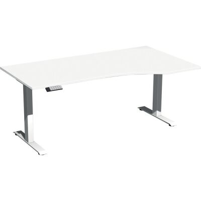 Elektro-Hubtisch Elevate Plus, rechts höhenverstellbar, (H x B x T) 630-1280 x 1000 x 1800 mm, weiß/weiß