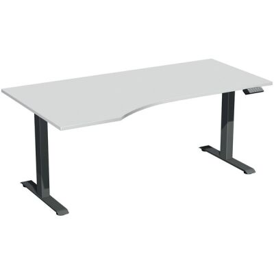 Elektro-Hubtisch Elevate Plus, links höhenverstellbar, (H x B x T) 630-1280 x 1000 x 1800 mm, lichtgrau/anthrazit