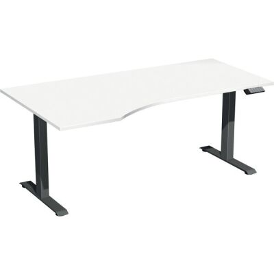Elektro-Hubtisch Elevate Plus, links höhenverstellbar, (H x B x T) 630-1280 x 1000 x 1800 mm, weiß/anthrazit