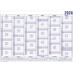 Tafelkalender, DIN A4, 6 Monate/1 Seite, 30 x 20 cm