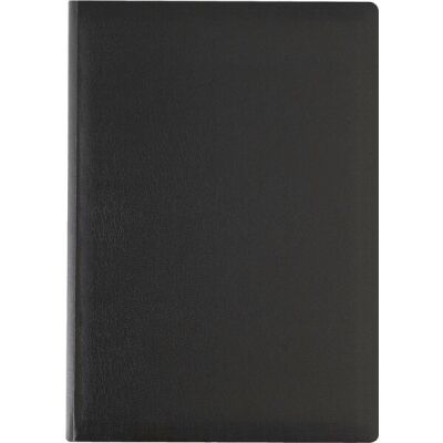 Buchkalender DIN A5, Balacron, 320 Seiten, 1 Tag / 1 Seite, schwarz, Samstag/Sonntag 1 Seite 1 Leseband, Eckenperforation