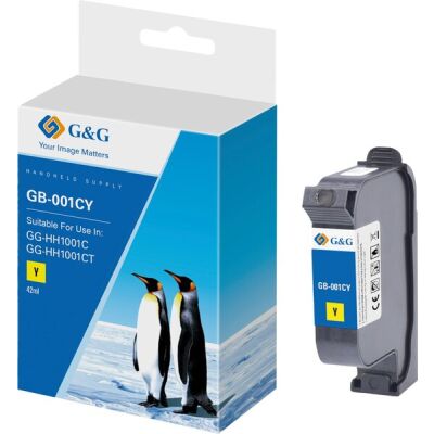 G&G Original-Druckerpatrone GB-001CY schnell trocknende Solvent Tinte gelb 42ml