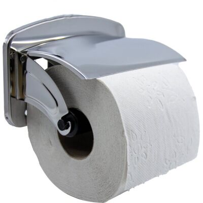 Toilettenpapierhalter mit Deckel, für alle Kleinrollen, Edelstahl