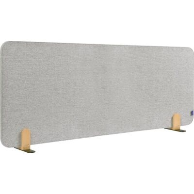 Tischtrennwand Elements, akustik, (H x B x T) 600 x 1600 x 210 mm, Halterung, grau
