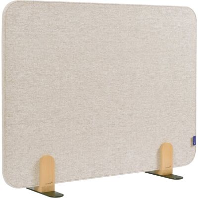 Tischtrennwand Elements, akustik, (H x B x T) 600 x 800 x 210 mm, Halterung, beige