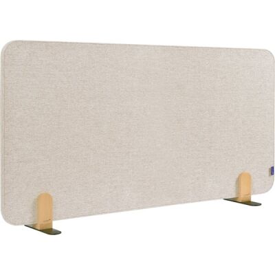 Tischtrennwand Elements, akustik, (H x B x T) 600 x 1200 x 210 mm, Halterung, beige