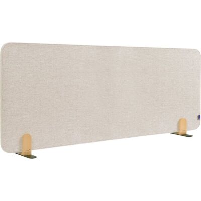 Tischtrennwand Elements, akustik, (H x B x T) 600 x 1600 x 210 mm, Halterung, beige