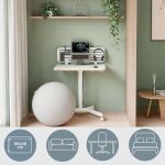 Sitz-Steh-Schreibtisch Ergo Compact, mobil, feststellbare...