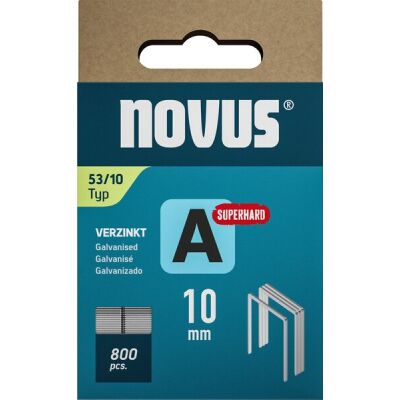 Feindrahtklammern A Typ 53/10, superhart, 800 Stück, Schenkellänge 10 mm, verzinkter Stahldraht, für Handtacker