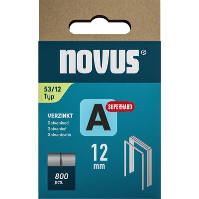 Feindrahtklammern A Typ 53/12, superhart, 800 Stück, Schenkellänge 12 mm, verzinkter Stahldraht, für Handtacker