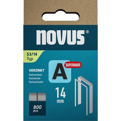 Feindrahtklammern A Typ 53/14, superhart, 800 Stück, Schenkellänge 14 mm, verzinkter Stahldraht, für Handtacker