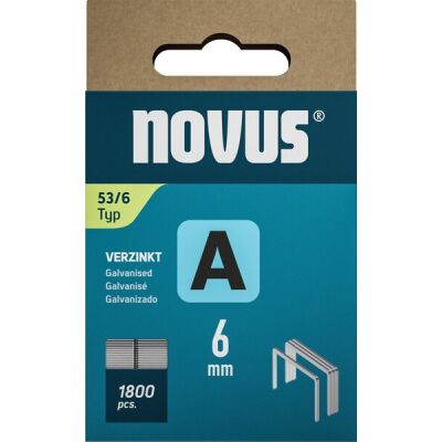 Feindrahtklammern A Typ 53/6, 1800 Stück, Schenkellänge 6 mm, verzinkter Stahldraht, für Handtacker