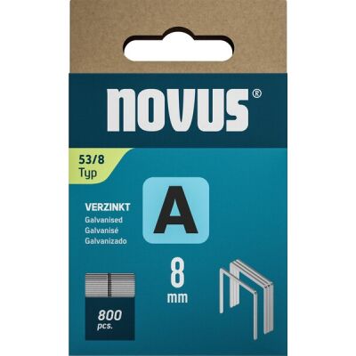 Feindrahtklammern A Typ 53/8, 800 Stück, Schenkellänge 8 mm, verzinkter Stahldraht, für Handtacker