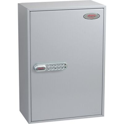 Schlüsselschrank, elektrisches Schloss, 200 Haken, hellgrau