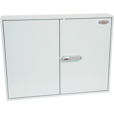 Schlüsselschrank, elektrisches Schloss, 400 Haken, hellgrau