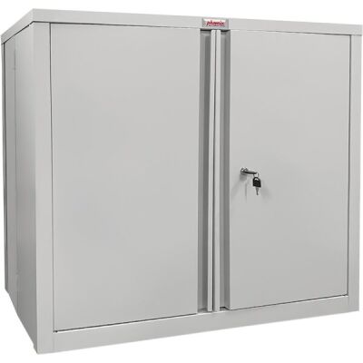 Stahlschrank faltbar SCF0891GGK, Schlüssel-Schloss, Fachböden höhenverstellbar, müheloser Aufbau, Außenmaß: 370x915x830 mm