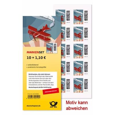 Briefmarke 1,10 ? auf Bogen, selbstklebend, wechselndes Motiv, 10er Packung, vom Umtausch ausgeschlossen