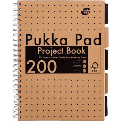 Pukka Kraft Organiserbook DIN A4 liniert - 5 Trennblätter 100 Blatt