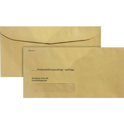 Zustellungsumschlag, 235x120 mm, Recycling, Sichtfenster, 80g/qm, 500 Stück, gelb