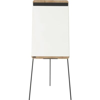 Flipchart, 680 x 970 mm, magnethaftend, Dreibein, höhenverstellbar, Gestell Holzoptik, Tafelfläche weiß