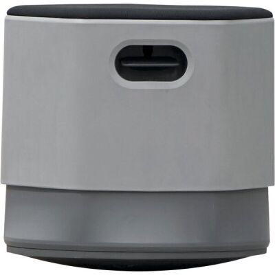 Loungemöbel Be-Soft, Hocker, abgerundeter Sockel, grau/schwarz