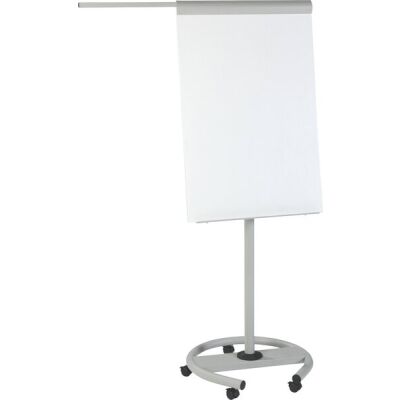 Flipchart Professional, mobil, magnethaftend, 1 Seitenarm, Rundfuß, höhenverstellbar, weiß