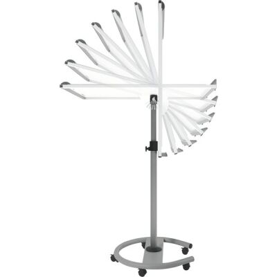 Flipchart, mobil, magnethaftend, umwandelbar zu einem Tisch, Rundfuß, höhenverstellbar, weiß
