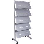 Prospektständer, mobil, 5 Böden, 3x DIN A4 pro...