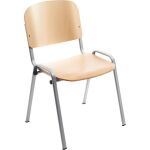 Stapelstuhl, naturfarbenes Holz, bis 110 kg, buche