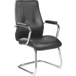 Besucherstuhl Komfort, gepolstert, bis 100 kg, schwarz