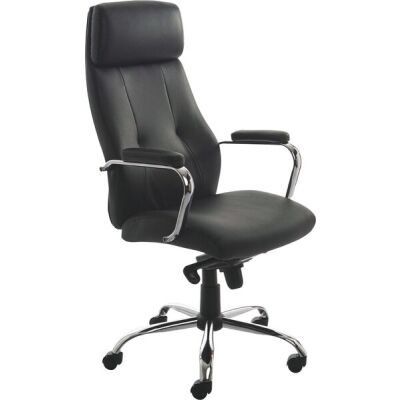 Drehstuhl, Chefsessel, gepolstert, bis 100 kg, schwarz