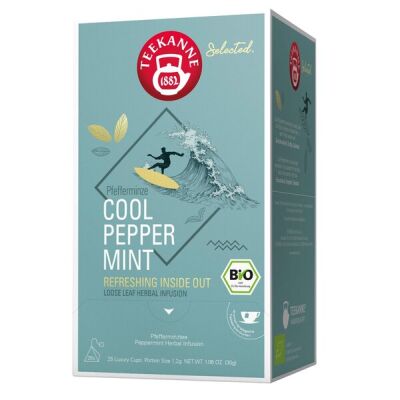 Teekanne BIO Luxury Cup Cool Peppermint, Pyramidenbeutel, 25 Stück