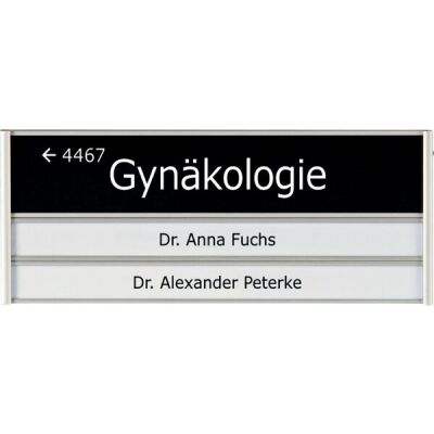 Türschild Silver, 180 x 72 mm, 3 Profile