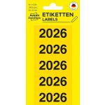 Jahreszahl-Etiketten, 2026, 60 x 24 mm, permanent, gelb