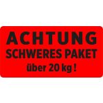 Warnetiketten "Schweres Paket über 20kg",...