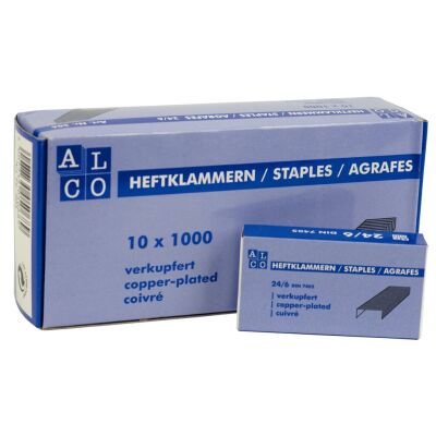 Heftklammern 24/6, verkupfert