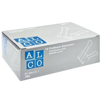 Foldbackklammern, schwarz, vernickelt, Packung à 12 Klammern