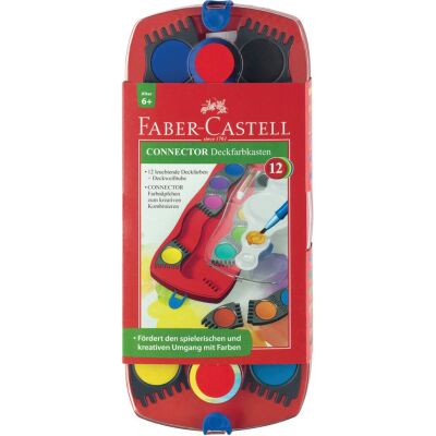 Deckfarbkasten Connector, 12 Farben, Deckweiß