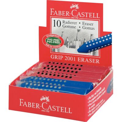 Radierer GRIP 2001, für Bleistifte/Farbstifte auf Papier, Dreikant, Griffnoppen, 14 x 90 x 14 mm