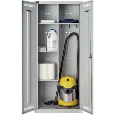 Garderobenschrank LIGHT, 1 Fach, 1 Kleiderstange, abschließbar, lichtgrau