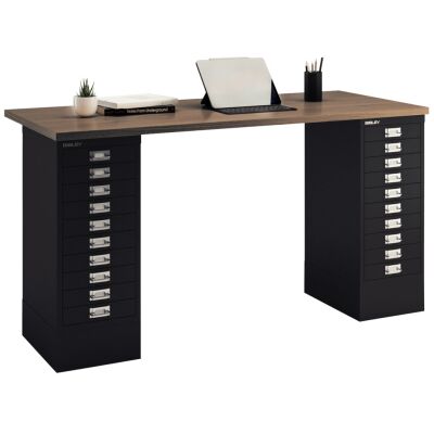 Schreibtisch Home Office MultiDesk, (H x B x T) 650 x 1600 x 800 mm, 10 Schübe pro Schubladenschran