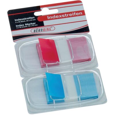 Haftstreifen, 25 x 43 mm, 2 x 50 Streifen, Plastik