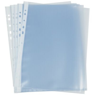 Prospekthülle, DIN A4, farblos, PP-Folie, Oberfläche glatt, glasklar, oben offen, Eurolochung, dokumentenecht, 100 Hüllen